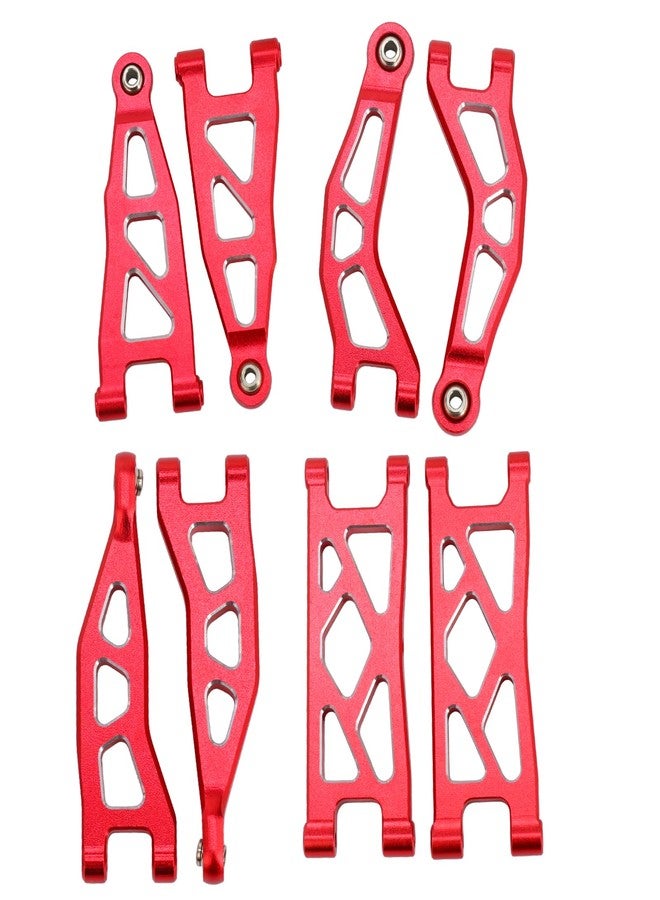 POLANTA Aluminum Alloy Front & Rear Upper & Lower Swing Arms Upgrade Parts for ARRMA 1/18 Granite GROM/1/14 Typhon GROM (Red) - Image 1